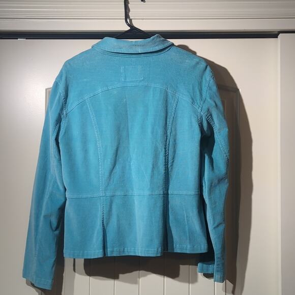 Live a Little Cotton Stretch Turquoise Corduroy Embellished Button Jacket Sz XL - Picture 6 of 15